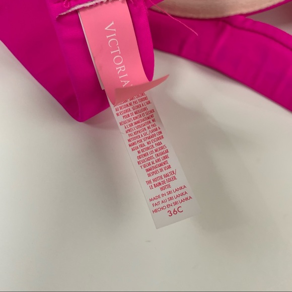 Victorias Secret Bikini Top 36C Hottie Halter Pink - Picture 12 of 15